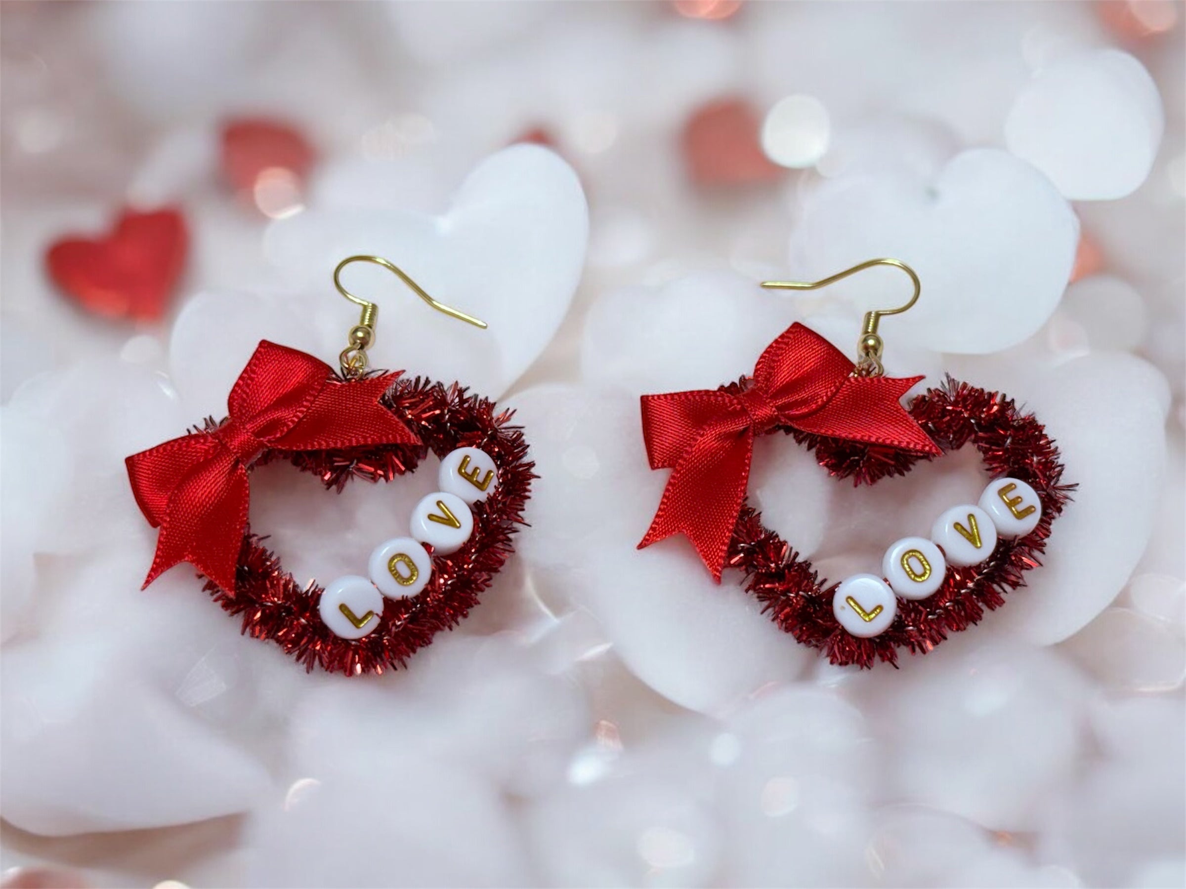 LOVE Heart Earrings – Valentine’s Day Statement Earrings