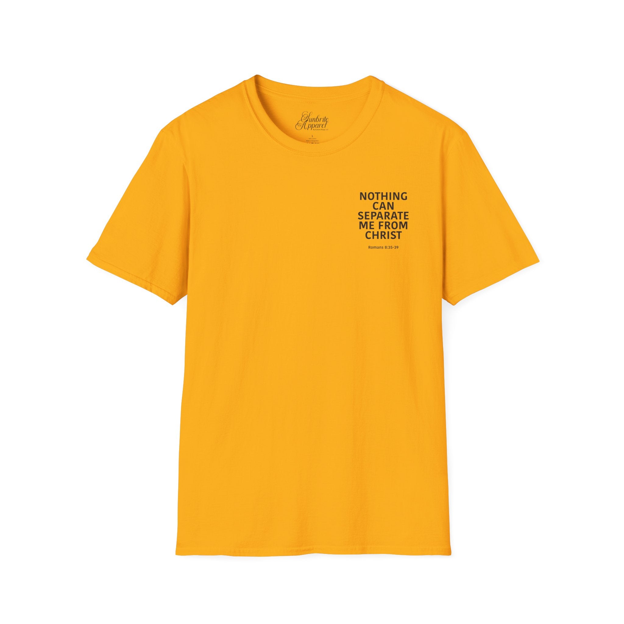 Christian Unisex T-Shirt Romans 8:35-39 Scripture Design