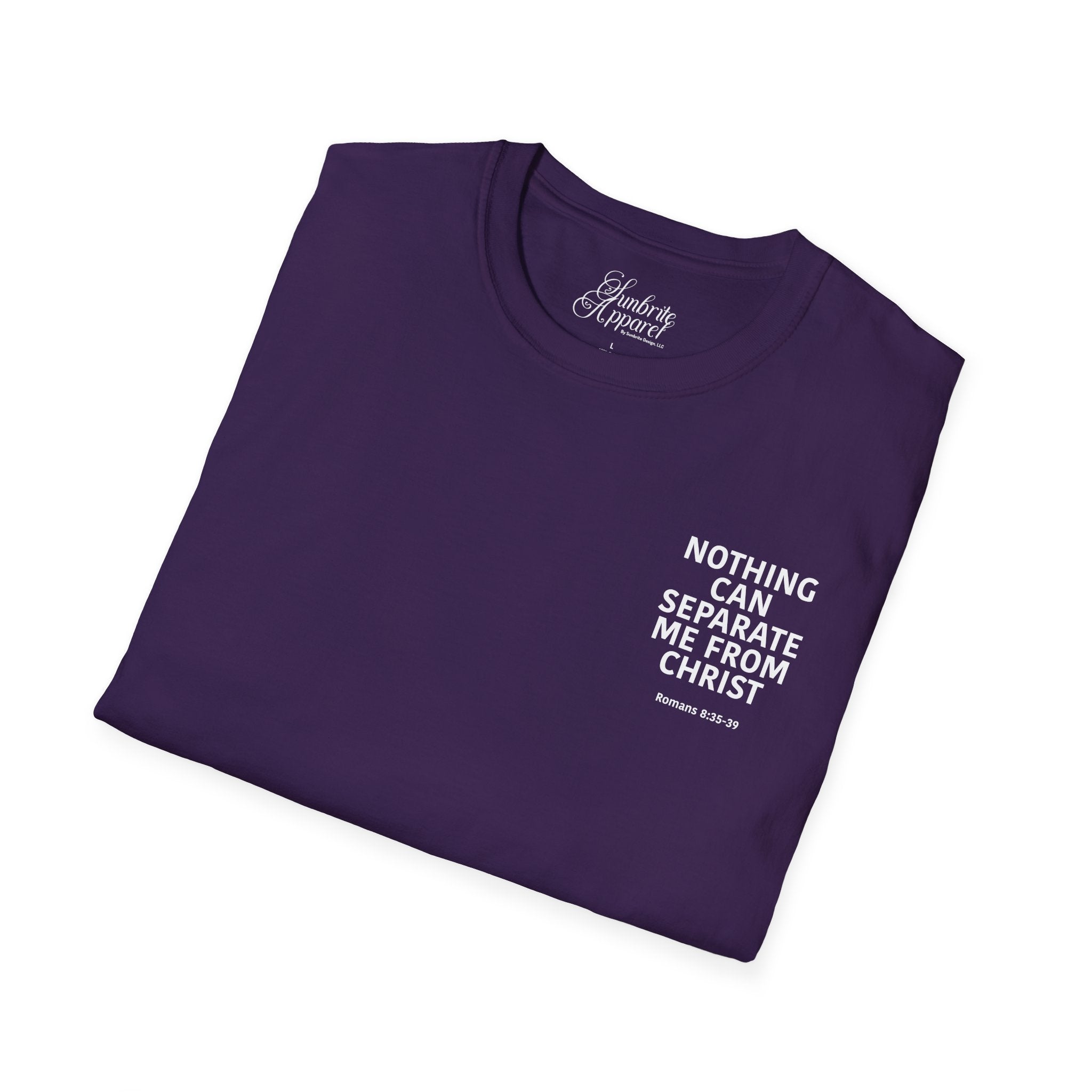 Christian Unisex T-Shirt Romans 8:35-39 Scripture Design
