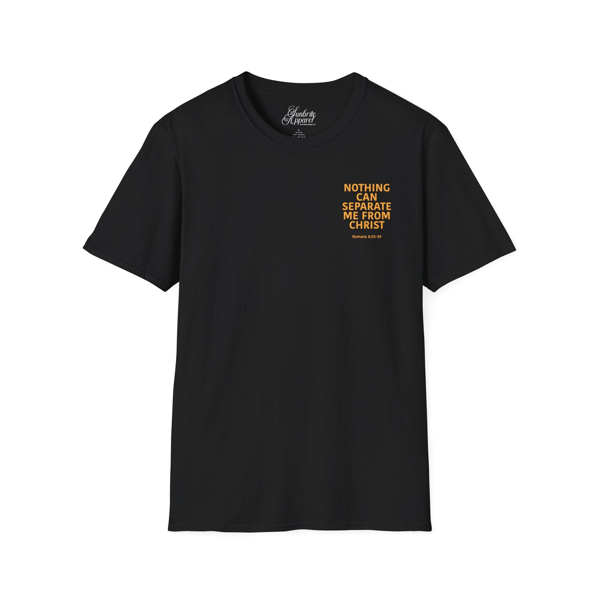Christian Unisex T-Shirt Romans 8:35-39 Scripture Design