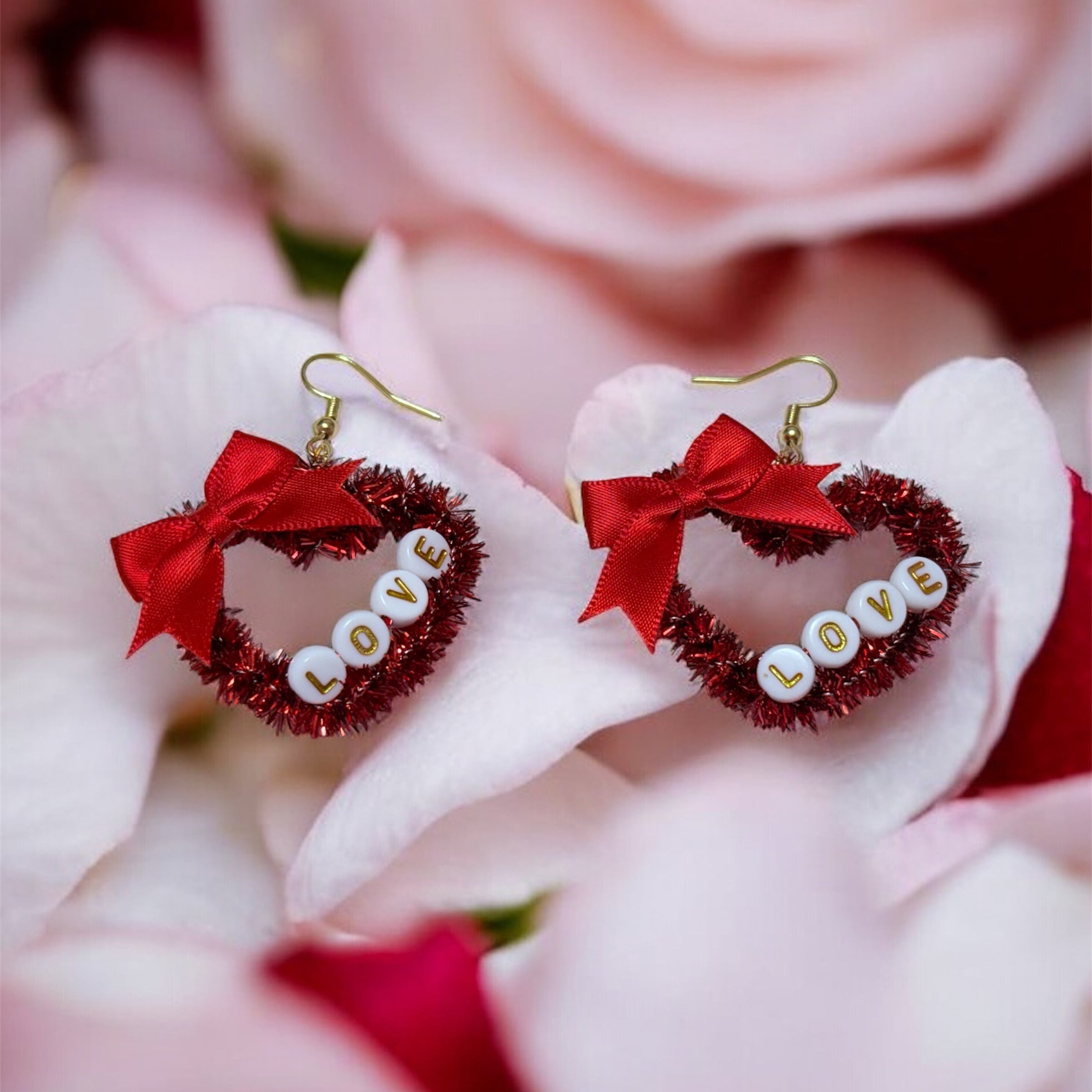 LOVE Heart Earrings – Valentine’s Day Statement Earrings