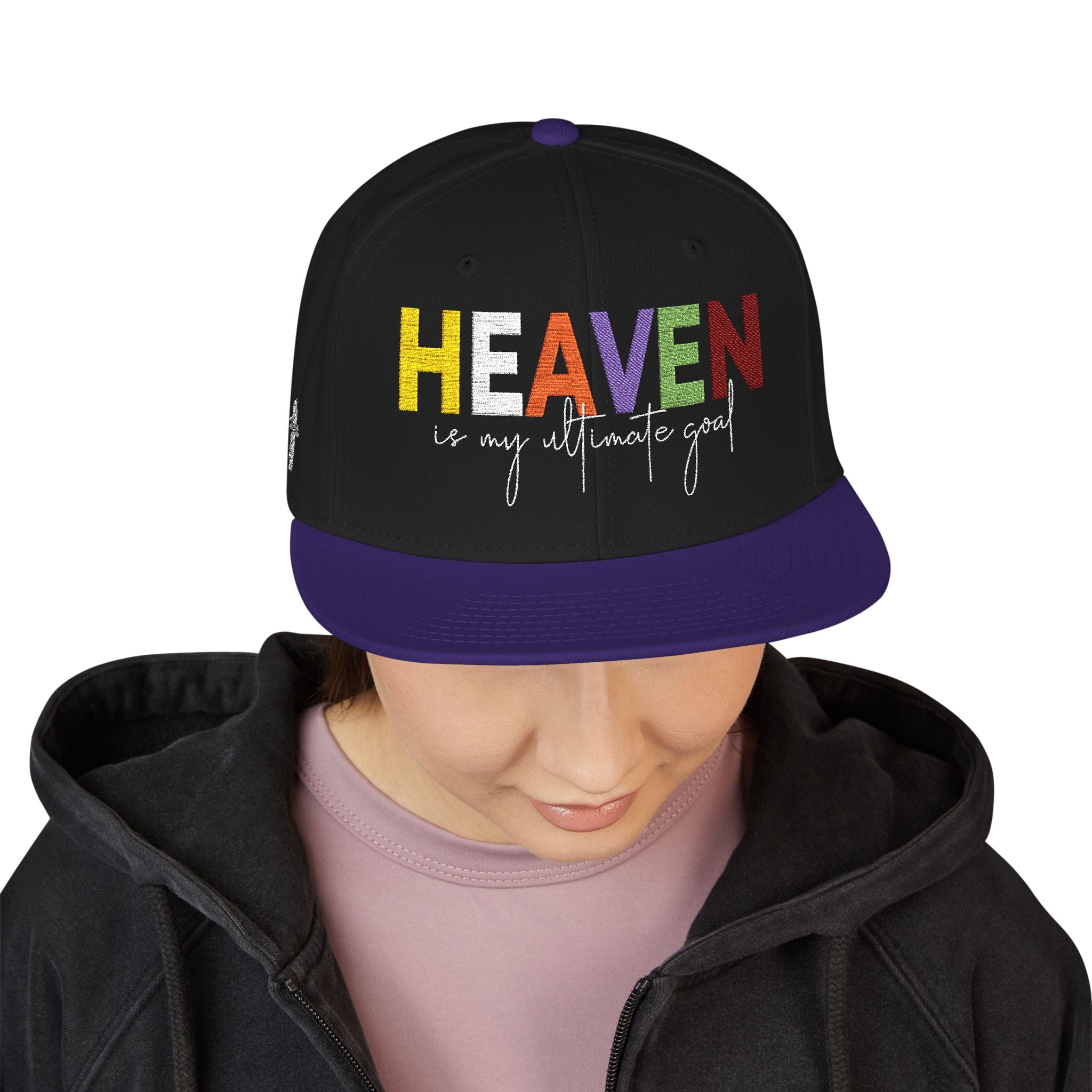 Snapback Cap Heaven is my Ultimate Goal Embroidery Hat