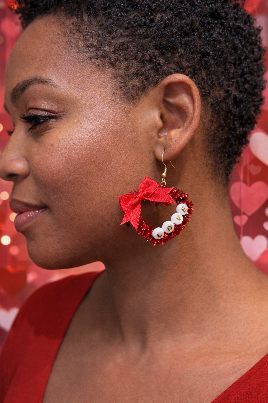 LOVE Heart Earrings – Valentine’s Day Statement Earrings