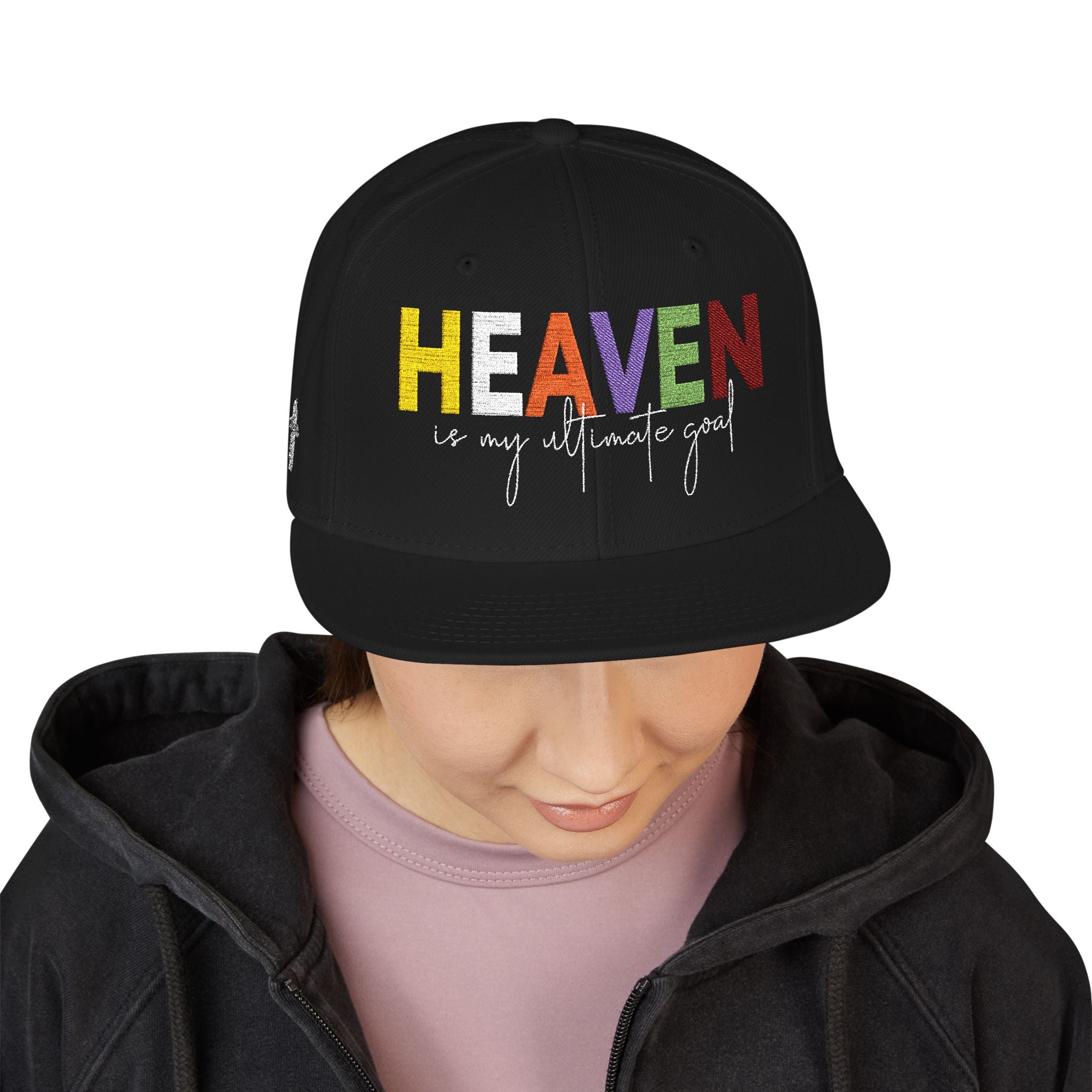 Snapback Cap Heaven is my Ultimate Goal Embroidery Hat