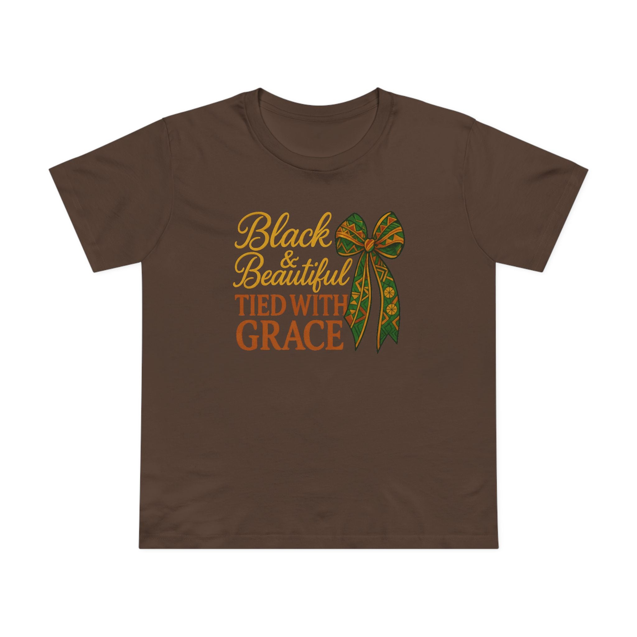 T-Shirt - Black & Beautiful Tied with Grace