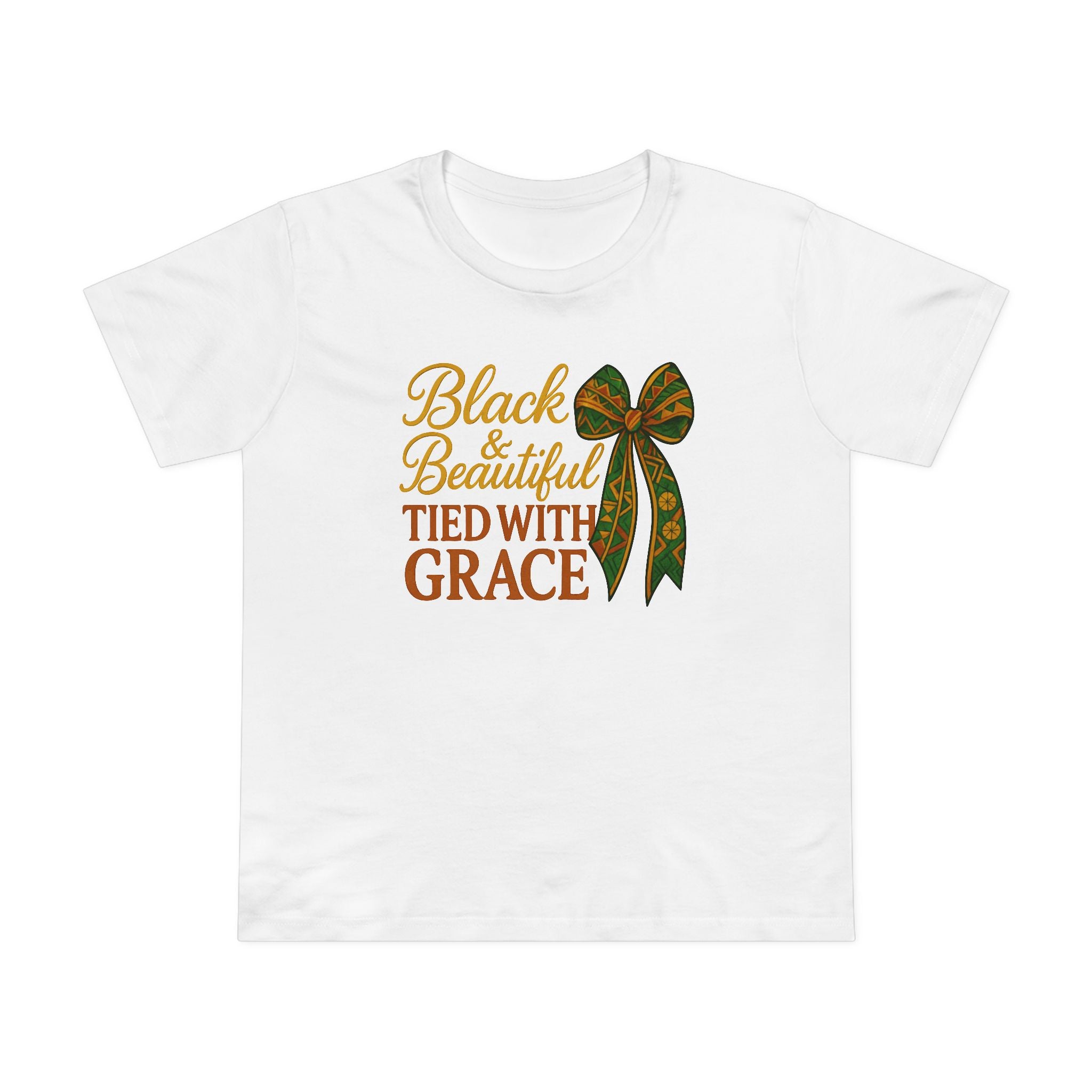 T-Shirt - Black & Beautiful Tied with Grace