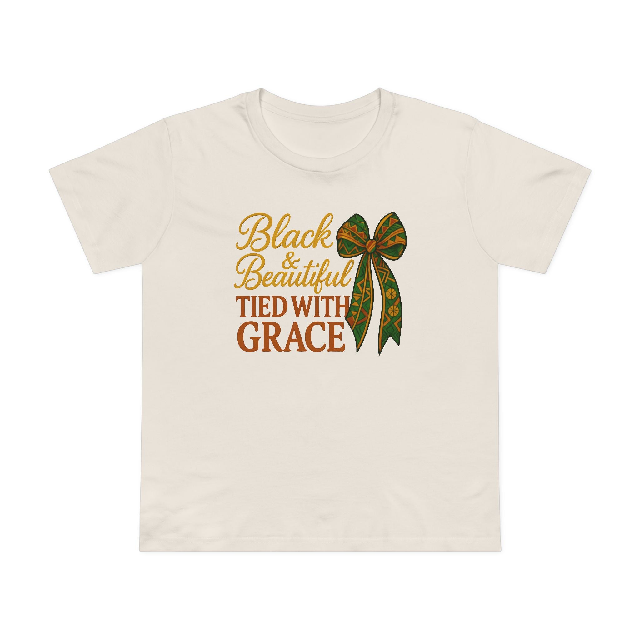 T-Shirt - Black & Beautiful Tied with Grace