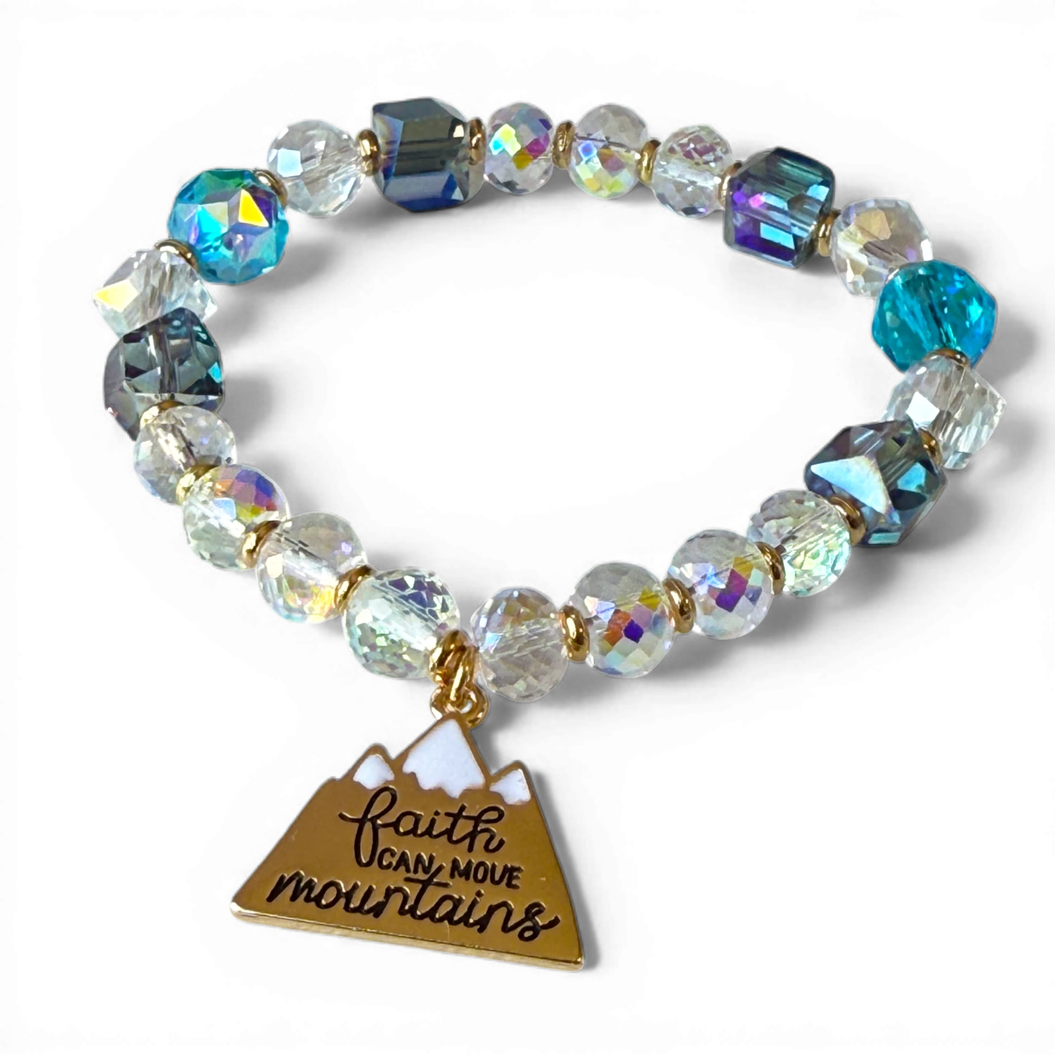 Faith Can Move Mountains Crystal Necklace & Bracelet