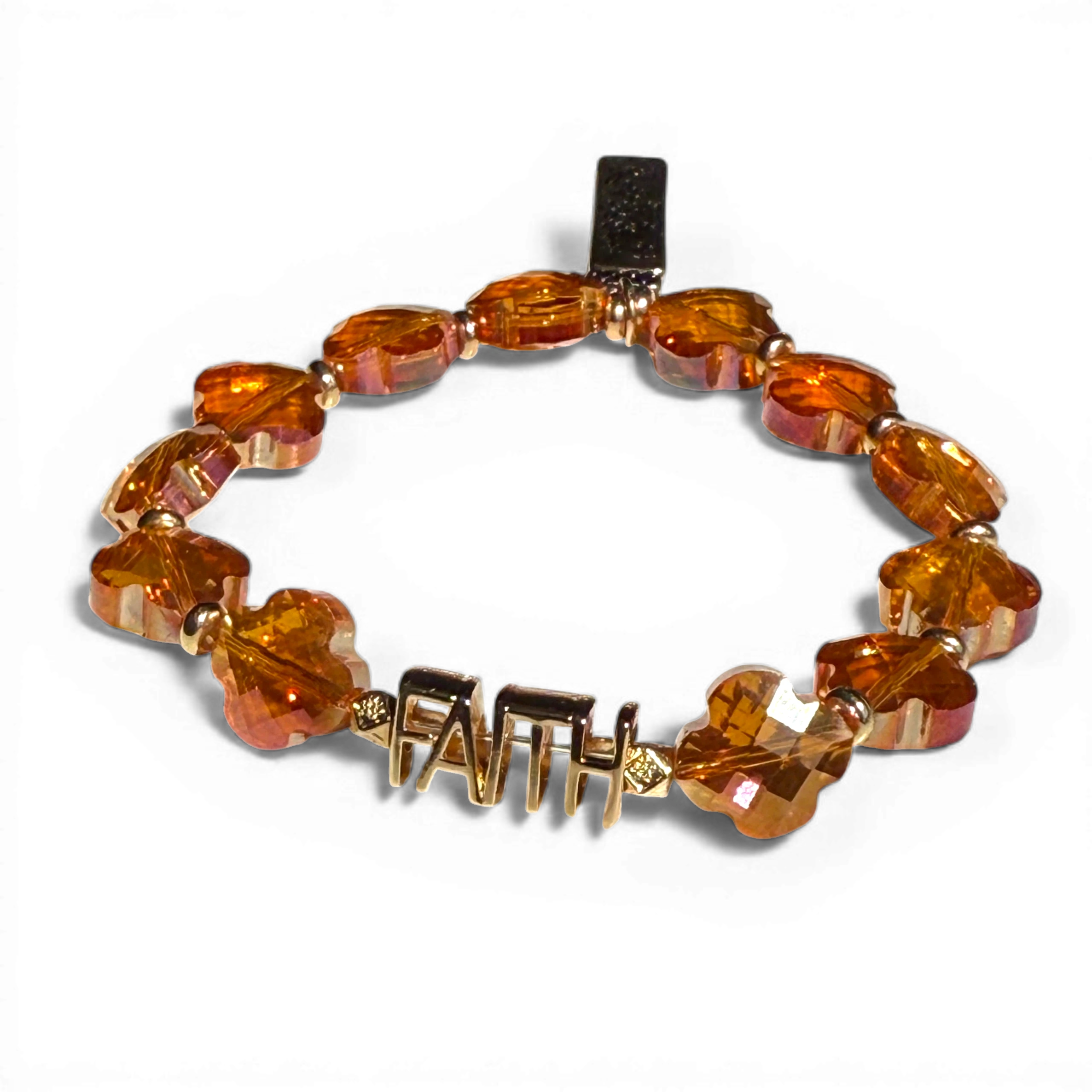 “FAITH & Peace” Crystal Charm Bracelet