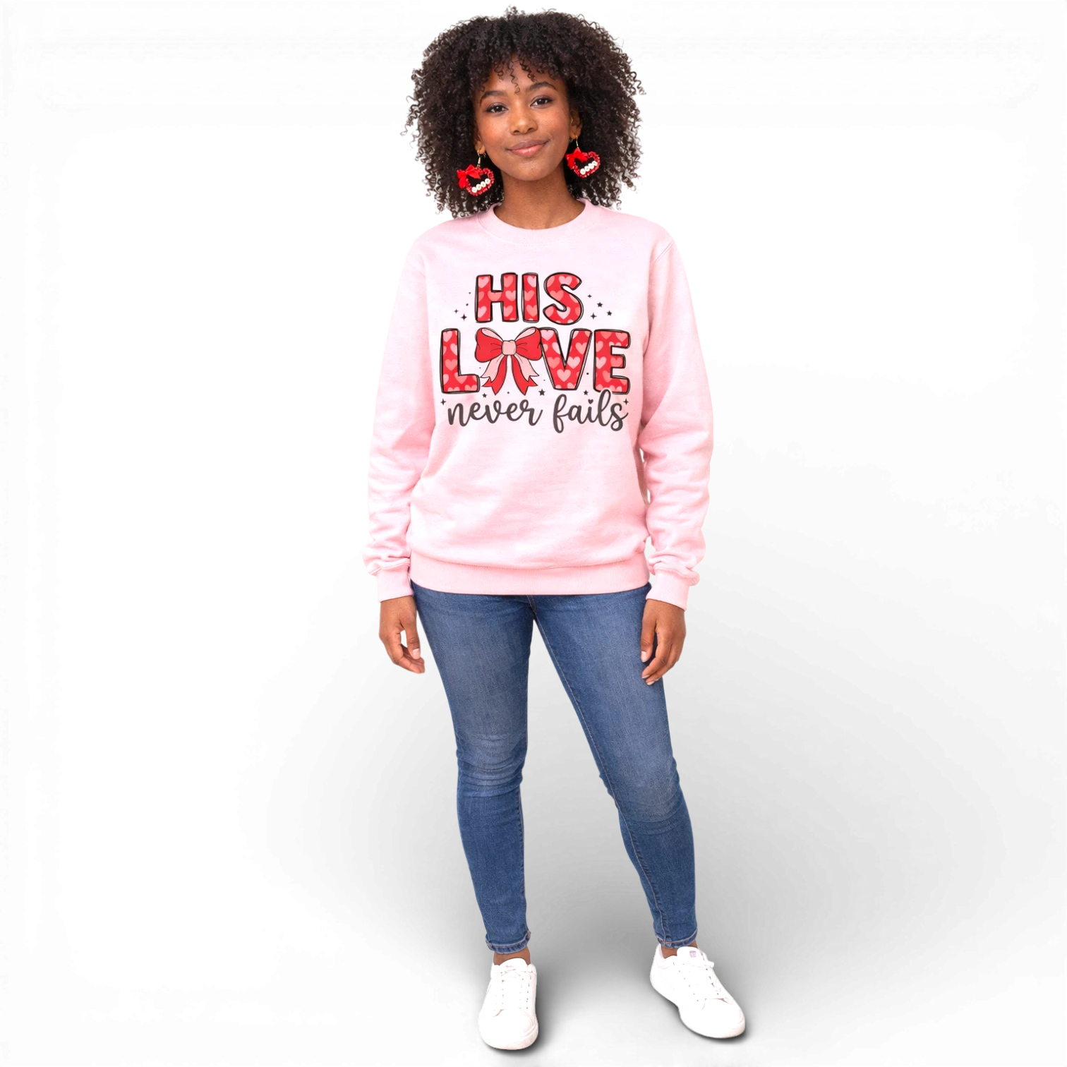 His Love Never Fails Crewneck Sweatshirt