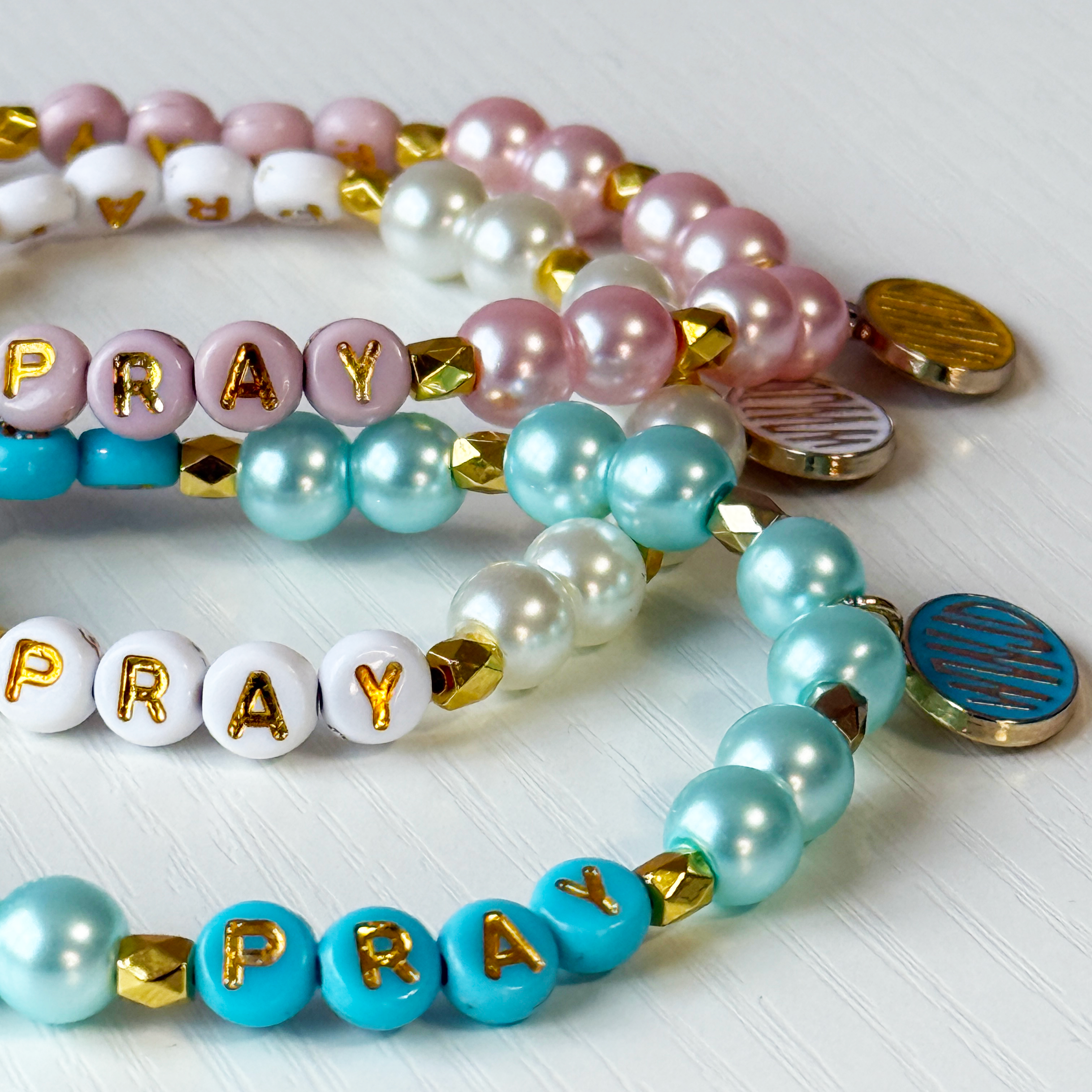 "PRAY" Pearl Bracelets