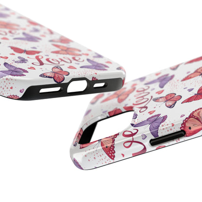 Love & Butterflies Valentine's Tough Phone Cases