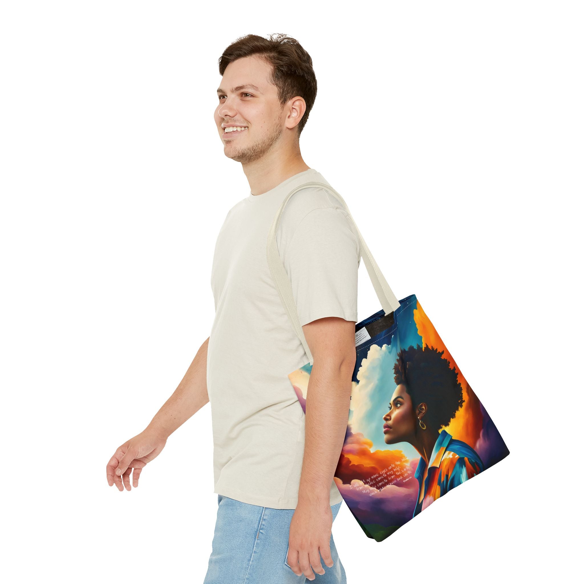 Custom - I Will Lift Up Mine Eyes Tote Bag - Art