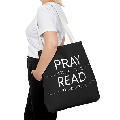 Pray More Read More Tote Bag