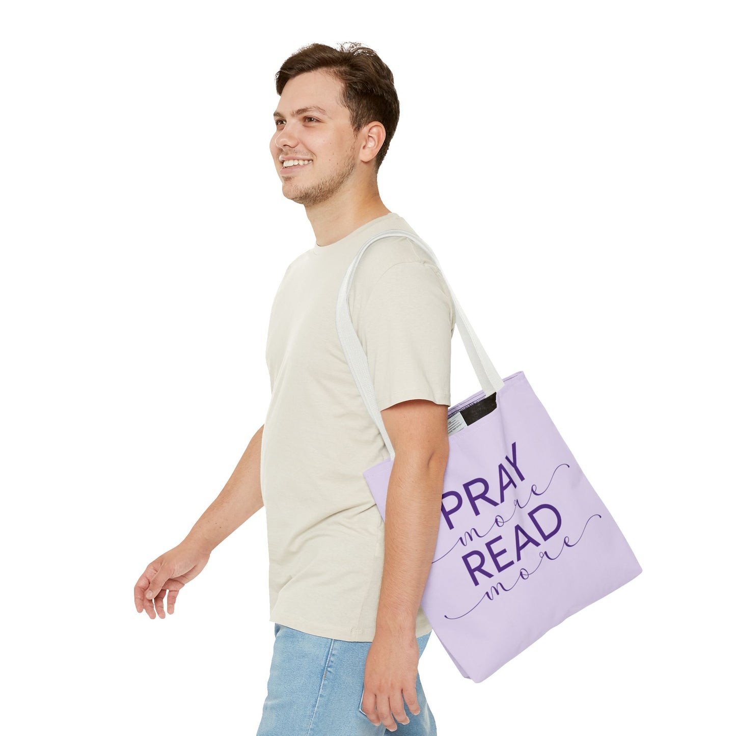 Pray More, Read More Tote Bag