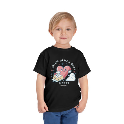 Whimsical Toddler Tee - "Create in Me a Clean Heart" Design