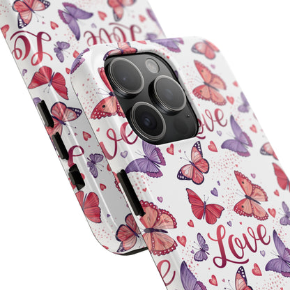 Love & Butterflies Valentine's Tough Phone Cases