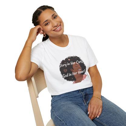 Glory in Her Curls God In Her Heart T-Shirt