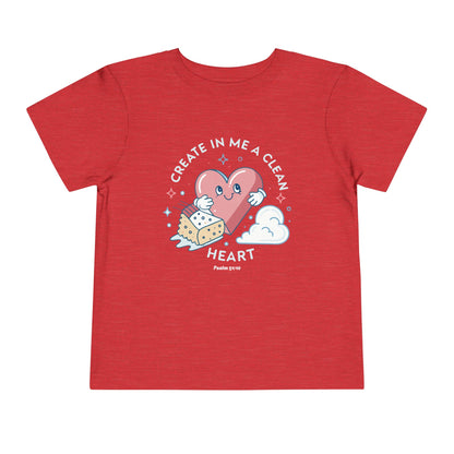 Whimsical Toddler Tee - "Create in Me a Clean Heart" Design