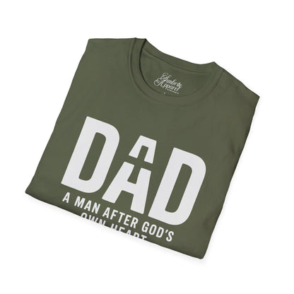 DAD A Man After God's Own Heart Unisex Softstyle T-Shirt