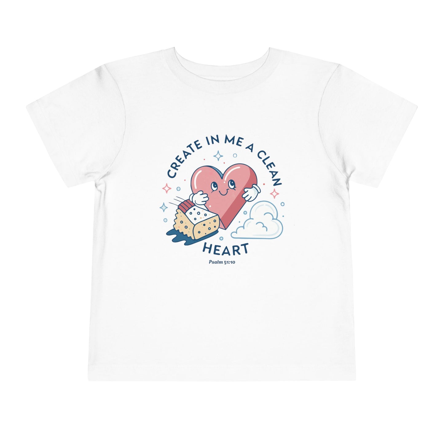 Whimsical Toddler Tee - "Create in Me a Clean Heart" Design