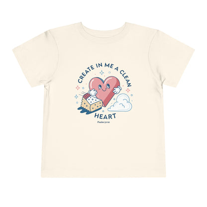 Whimsical Toddler Tee - "Create in Me a Clean Heart" Design