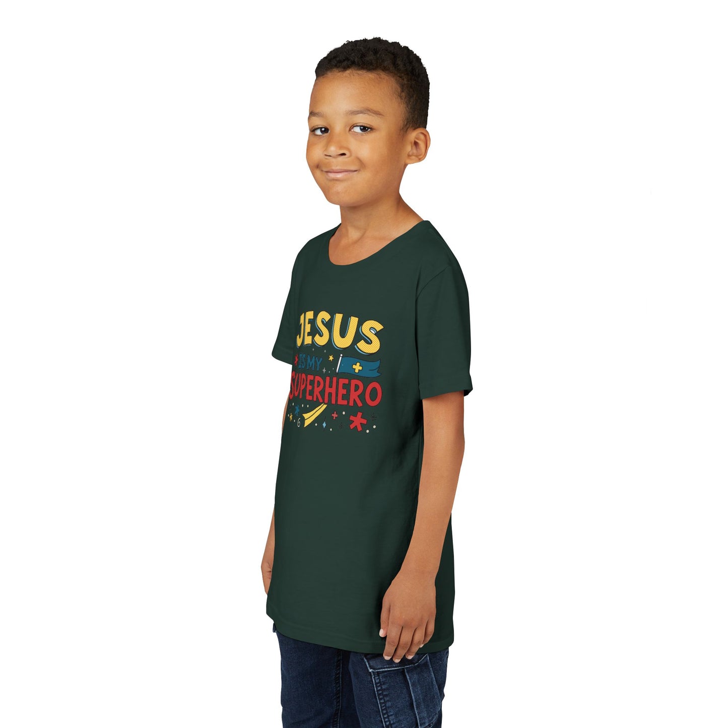 Kids 'Jesus is My Superhero' Short Sleeve Tee