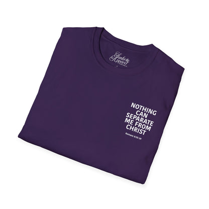 Christian Unisex T-Shirt Romans 8:35-39 Scripture Design