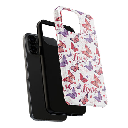 Love & Butterflies Valentine's Tough Phone Cases