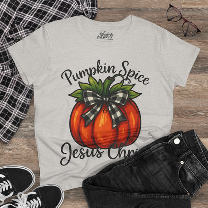 Women's Tee - Pumpkin Spice & Jesus Christ Design