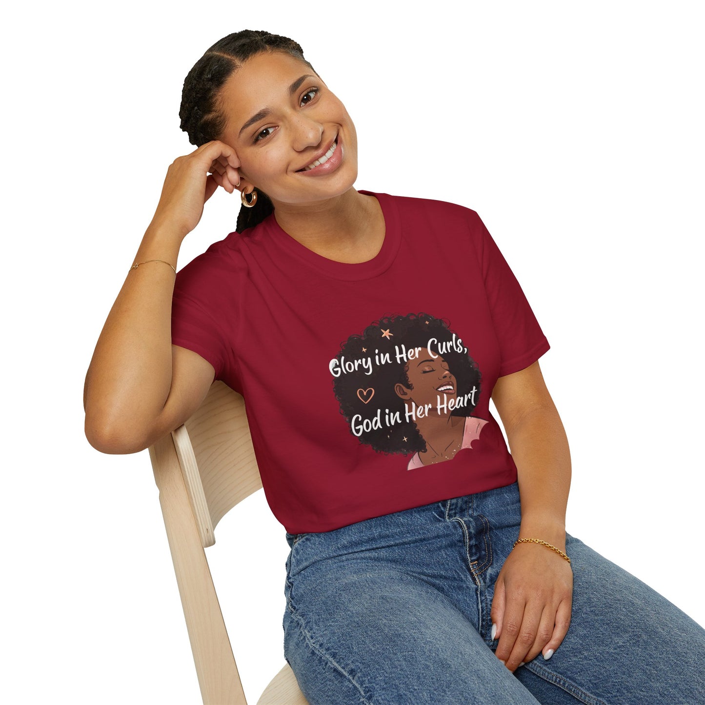 Glory in Her Curls God In Her Heart T-Shirt