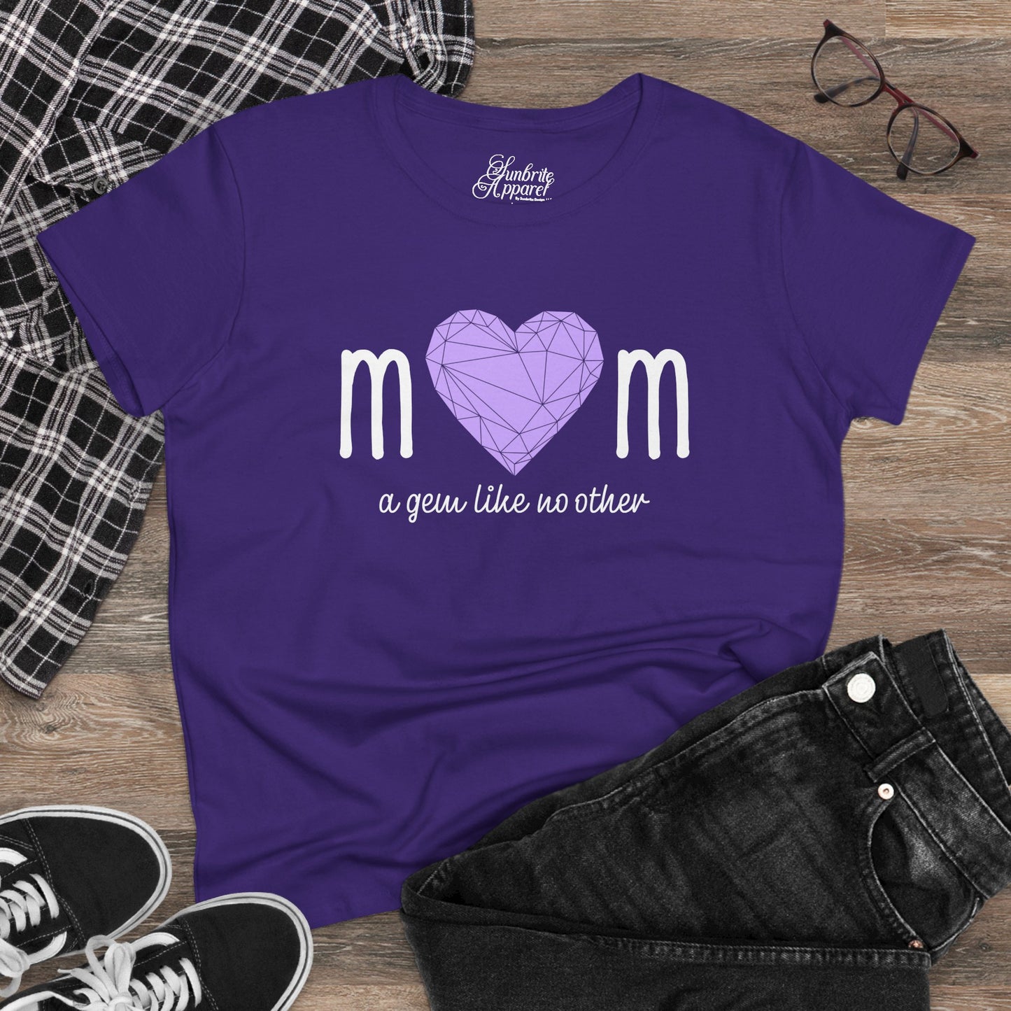 "Mom" A Gem Like No Other - Women's Cotton Tee – Perfect Gift for Mother's Day