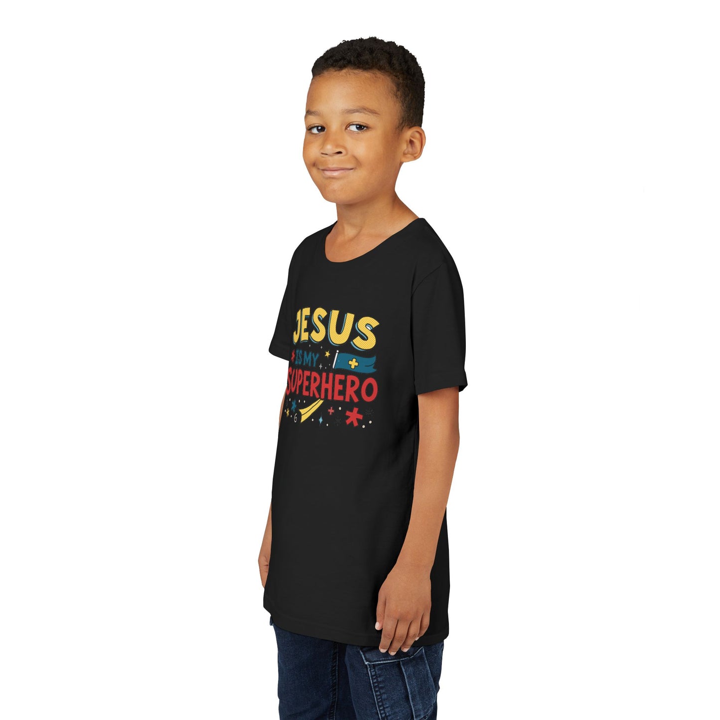 Kids 'Jesus is My Superhero' Short Sleeve Tee