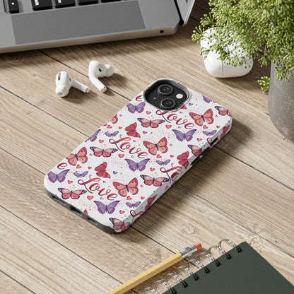 Love & Butterflies Valentine's Tough Phone Cases