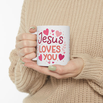 Mug - Jesus Loves You Valentine Ceramic Mug (11oz, 15oz)