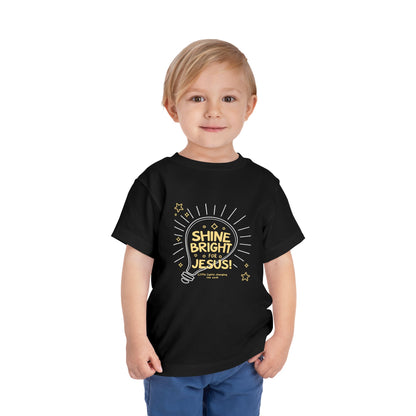 Shine Bright for Jesus Toddler Tee - Cute Kids' Short Sleeve Shirt