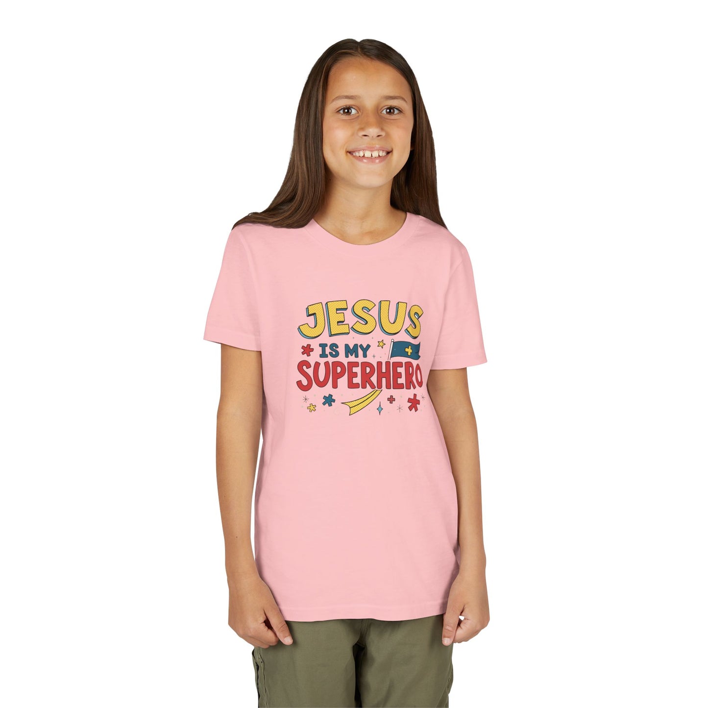 Kids 'Jesus is My Superhero' Short Sleeve Tee