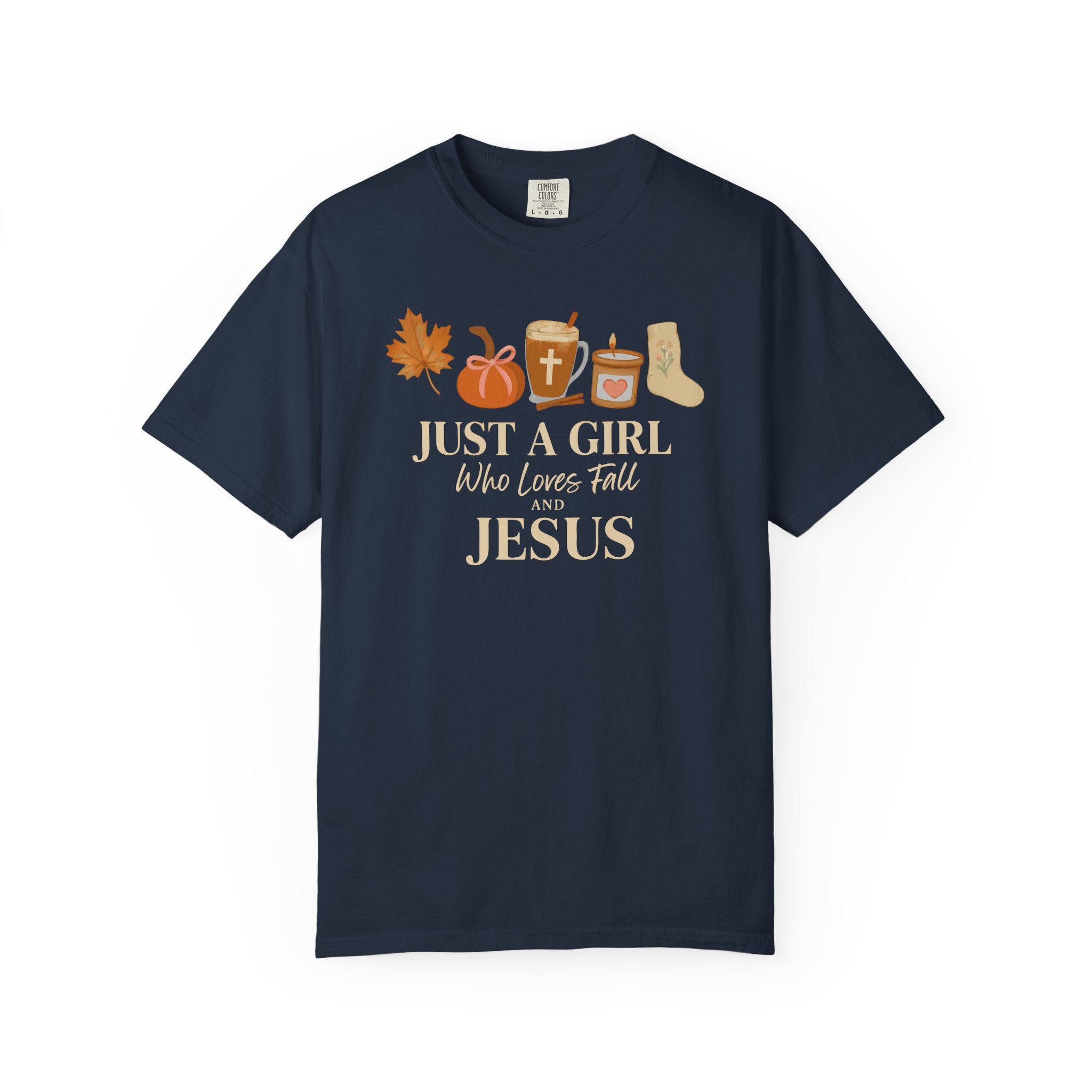 A Girl Who Loves Fall & Jesus Fall Christian T-shirt