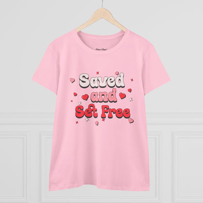 "Saved and Set Free" Women's Cotton Tee