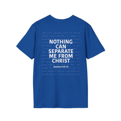 Christian Unisex T-Shirt Romans 8:35-39 Scripture Design