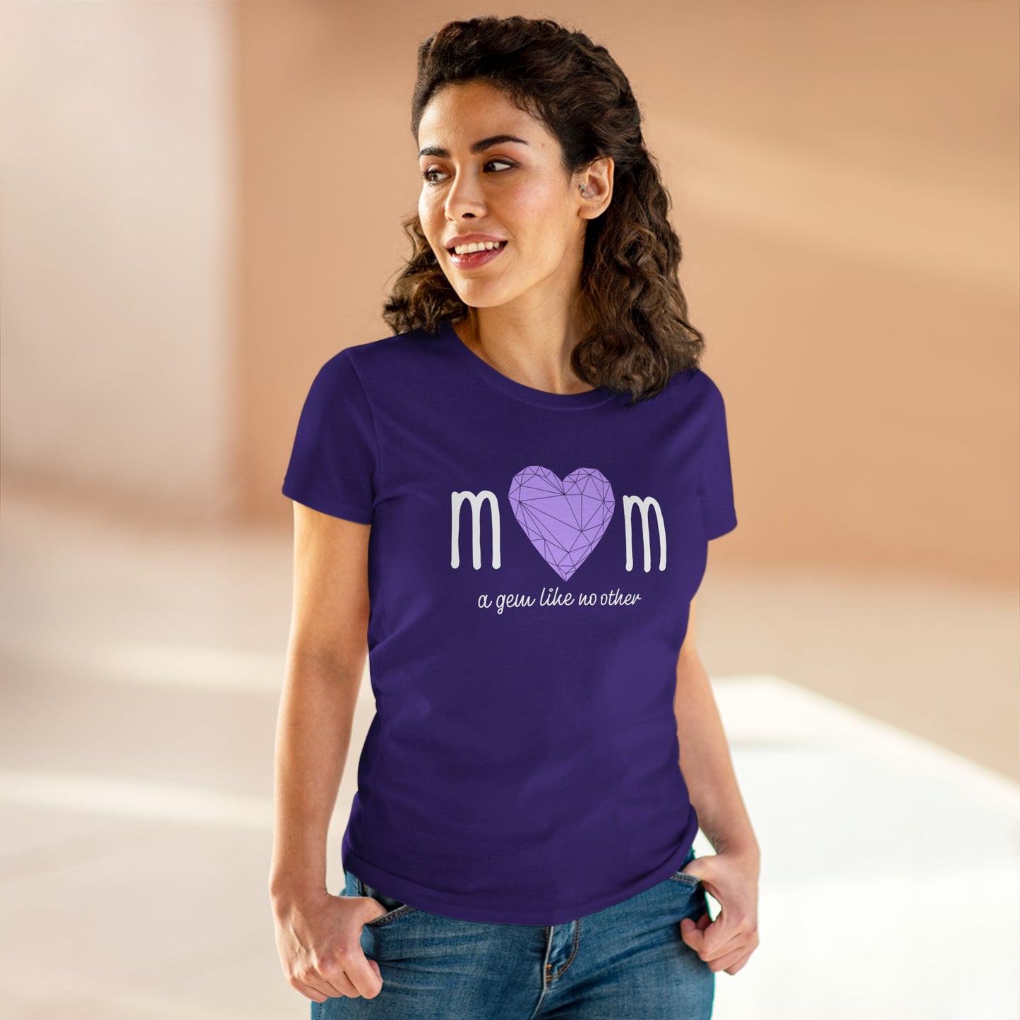 "Mom" A Gem Like No Other - Women's Cotton Tee – Perfect Gift for Mother's Day