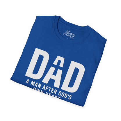 DAD A Man After God's Own Heart Unisex Softstyle T-Shirt