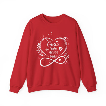 God's Love Never Fails - Valentine Sweatshirt