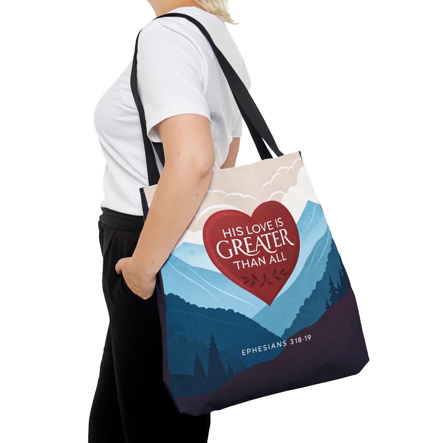 His Love Is Greater Tote Bag