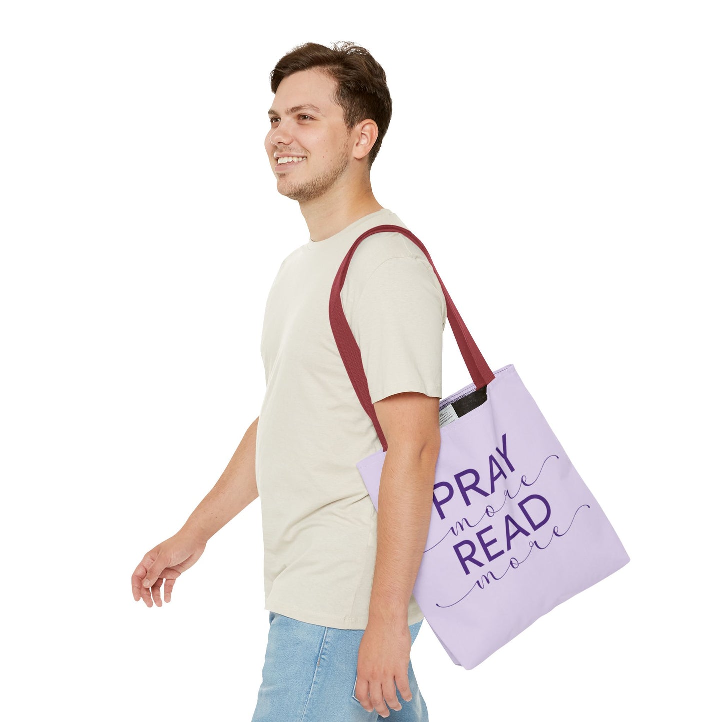 Pray More, Read More Tote Bag