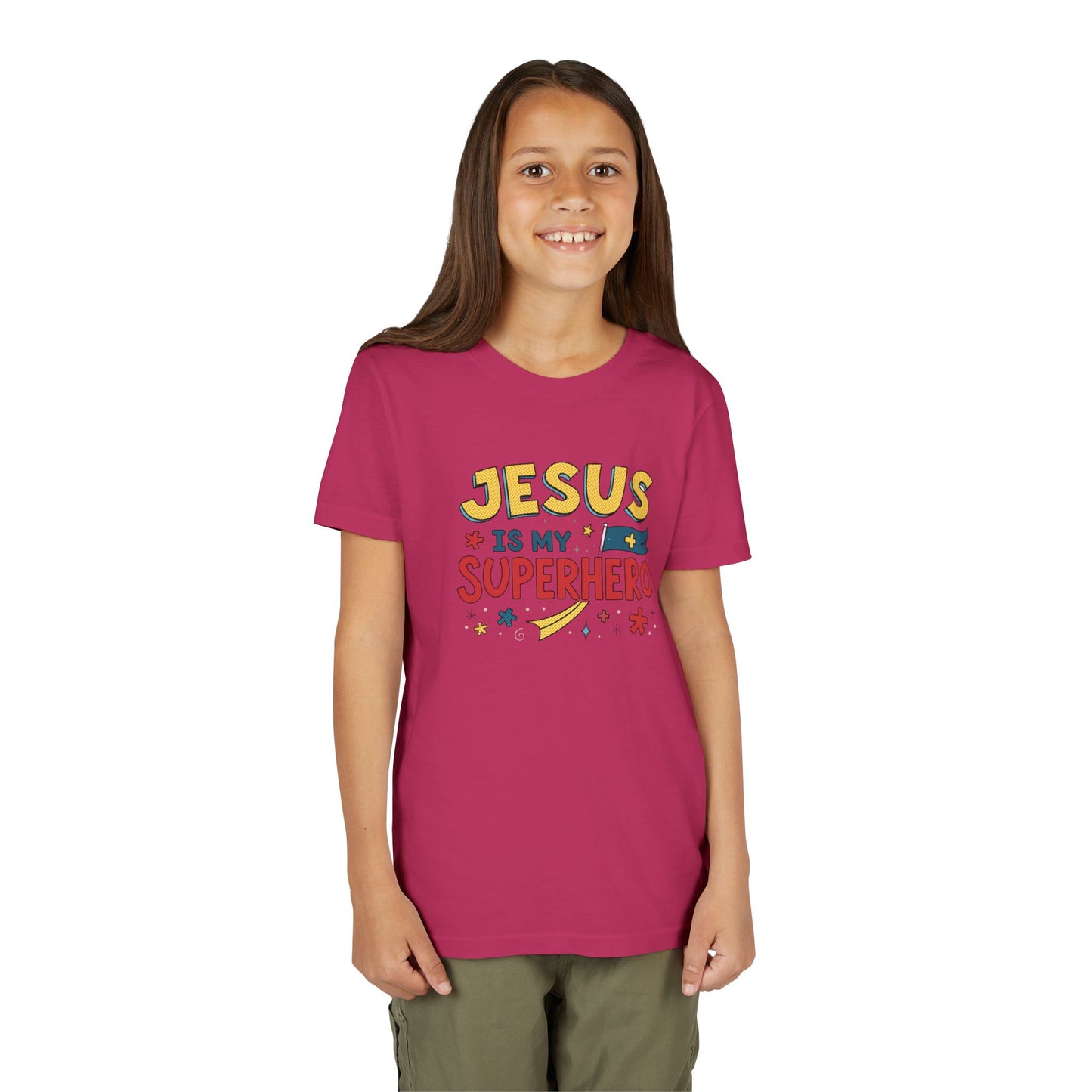 Kids 'Jesus is My Superhero' Short Sleeve Tee