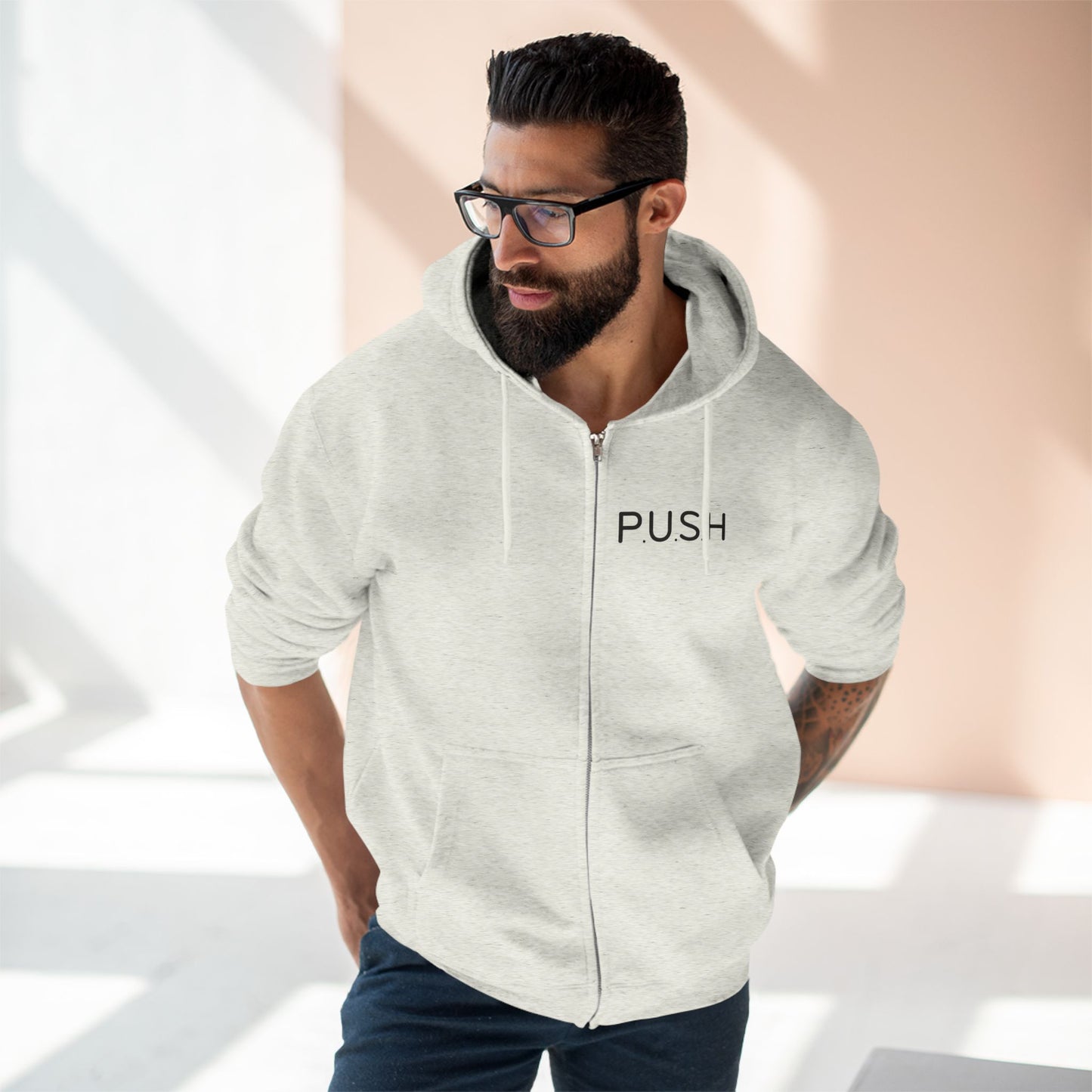 Zip Hoodie - P.U.S.H - Pray Until Something Happens