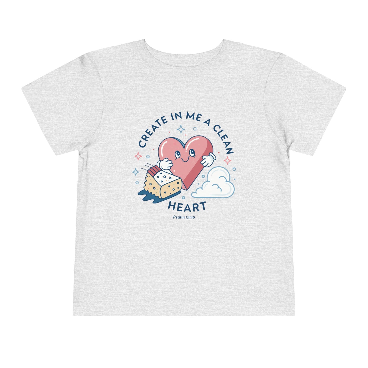 Whimsical Toddler Tee - "Create in Me a Clean Heart" Design