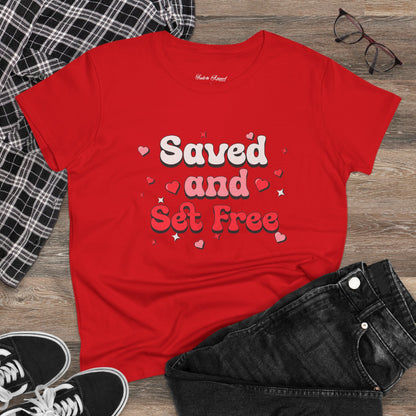 "Saved and Set Free" Women's Cotton Tee