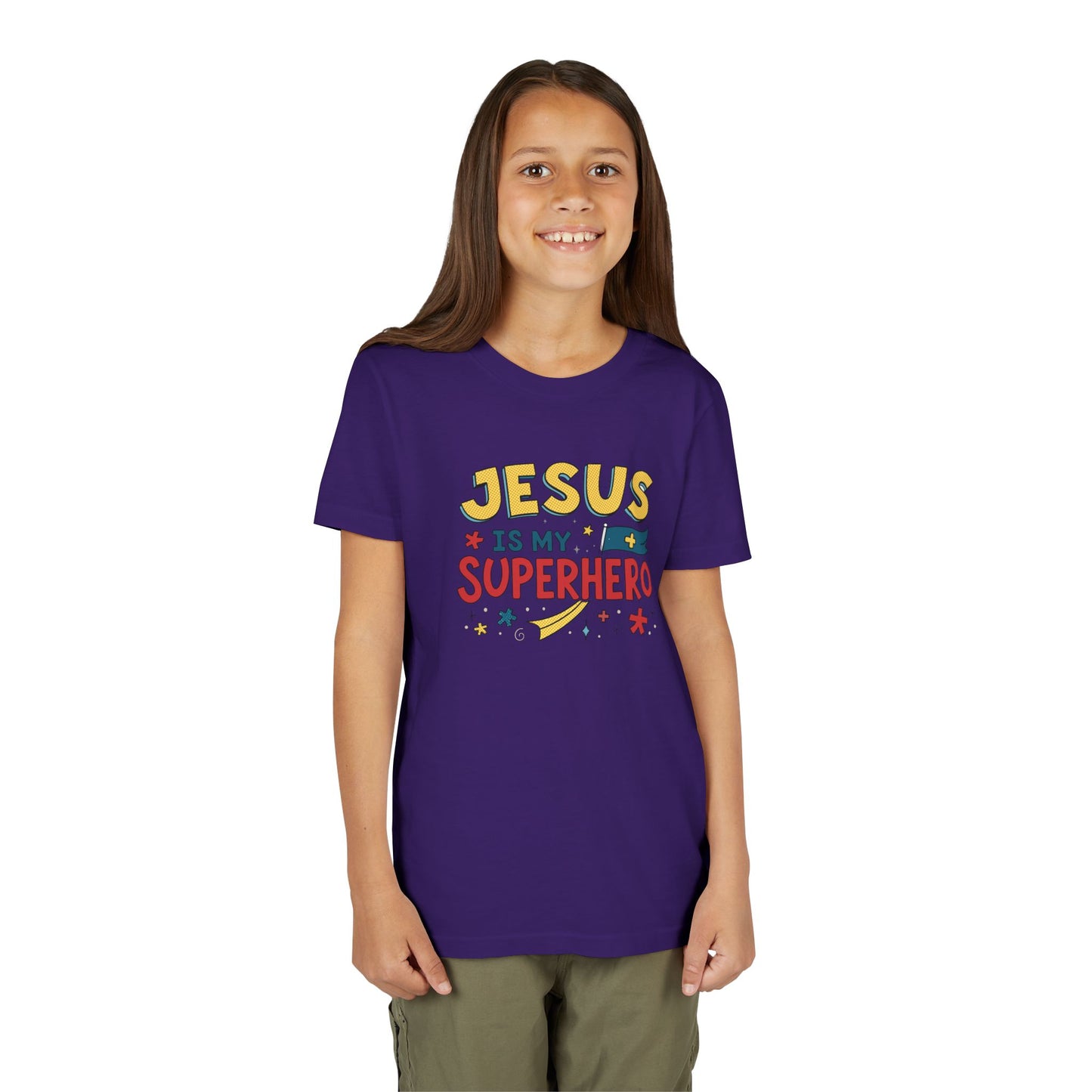 Kids 'Jesus is My Superhero' Short Sleeve Tee